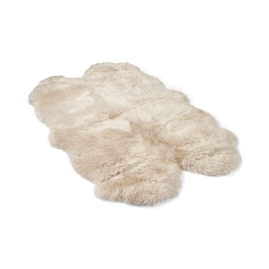 Warm & Comfy Saueskinnteppe Langhåret New Zealand 170x110 cm Beige
