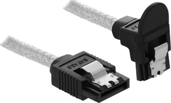 Delock Sata Kabel Serial Ata 150/300/600 Sata R Rett Til Sata R Vinklet Nedover 70 Cm Gjennomsiktig