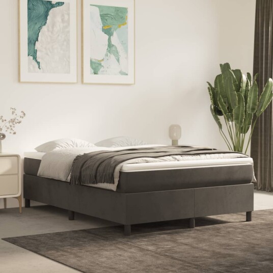  Boxspring sengeramme mørkegrå 135x190 cm Double fløyel