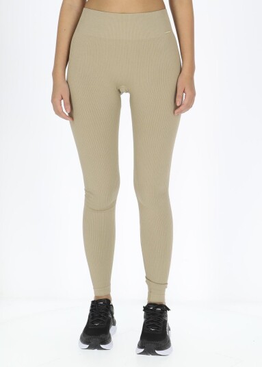 Ellen New York High Waist Rib Seamless Tights Cappuccino M/L Lange Tights
