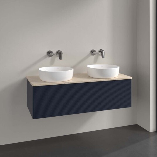 Villeroy & Boch Antao Servantskap med 1 skuff 120x50x36 cm u/lys Blå Matt/Crème