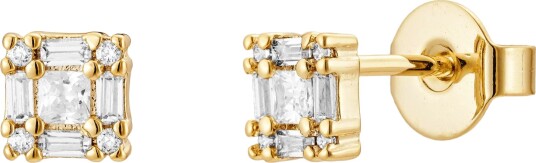 Makeup Mekka Squared Stud Earrings Gold