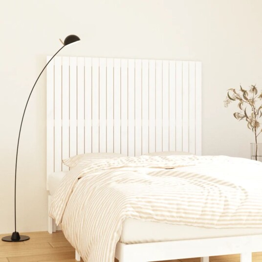 vidaXL Veggmontert sengegavl hvit 140x3x110 cm heltre furu