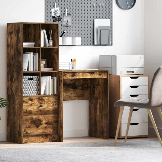 Skrivebord Røkt eik Konstruert tre 60 x 40 x 76 cm Holdbart Skrivebord Røkt eik Konstruert tre 60 x 40 x 76 cm Holdbart