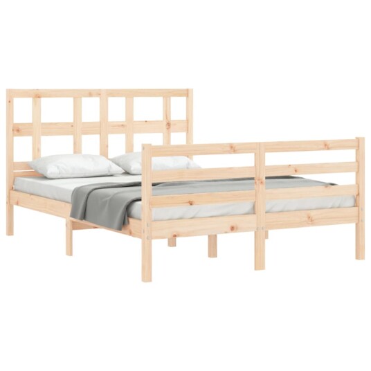 vidaXL Sengeramme med hodegavl 4FT small double heltre