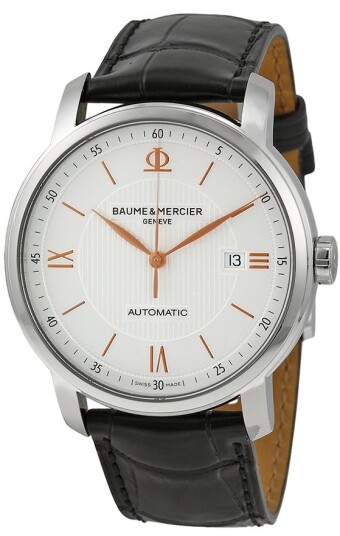 Baume & Mercier Herreklokke MOA10075 CLASSIMA Sølvfarget/Lær
