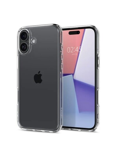 Spigen Crystal Hybrid gjennomsiktig mobildeksel til iPhone 16