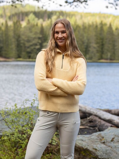 Twentyfour Mode Rib Half Zip Knit Gul 48