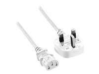 MicroConnect - Strømkabel - Type G (hann) til IEC 60320 C13 - 2 m - hvit