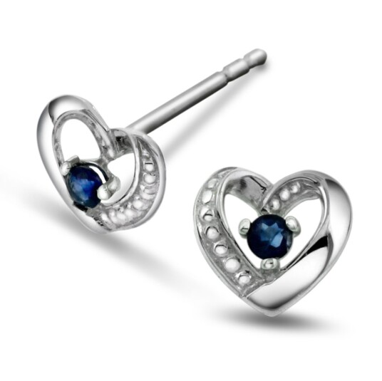 Pan Jewelry, Øredobber i 585 hvitt gull med safir 0,10 ct