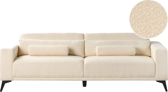 3 seters sofa Ange Hvit Svart/Bouclé