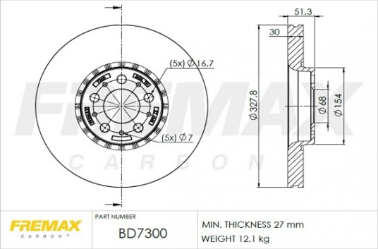 Bremseskive FREMAX BD-7300