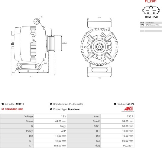 AS-PL A3951S Dynamo AS-PL A3951S Dynamo