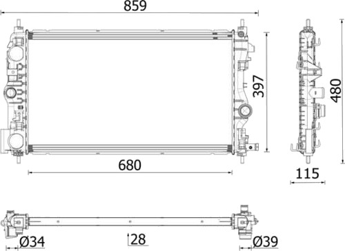 MAHLE CR 2633 000P Radiator motorkjøling MAHLE CR 2633 000P Radiator motorkjøling