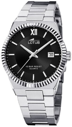 Lotus Herreklokke 18835/3 Freedom Sort/Stål Ø40 mm
