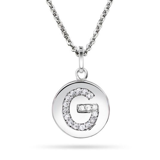 Pan Jewelry, Anheng i sølv med zirkonia bokstav G Pan Jewelry, Anheng i sølv med zirkonia bokstav G
