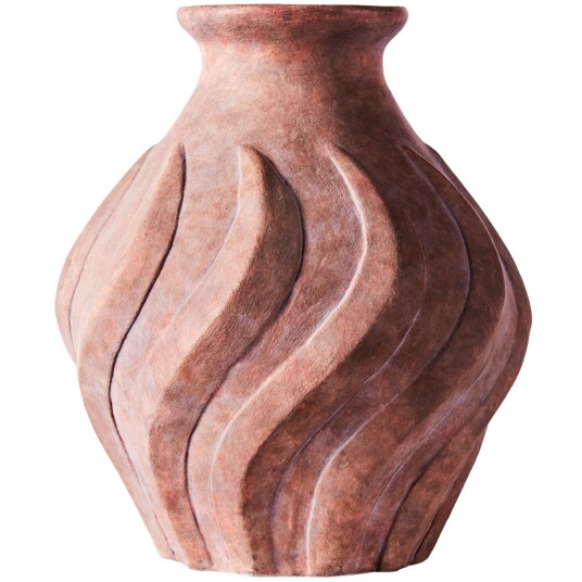 Dusty Deco Swirl Vase Stor Brun Dusty Deco Swirl Vase Stor Brun