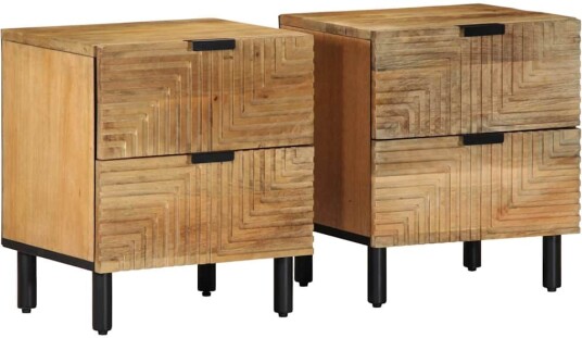 Nattbord 2 stk brun 40x33x46 cm heltre mango 8721158448125