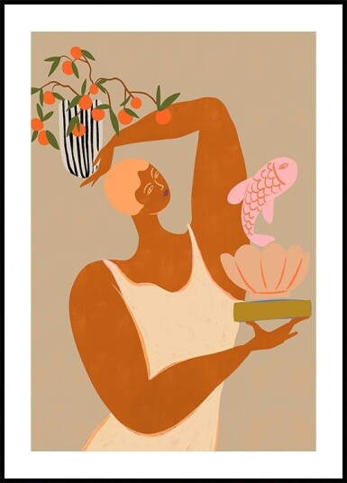 Fish And Oranges Poster Plakat / 50x70cm