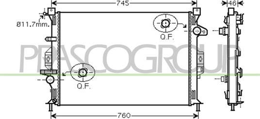 PRASCO FD079R001 Radiator motorkjøling
