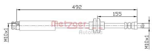 Bremseslange METZGER 4110476 Bremseslange METZGER 4110476
