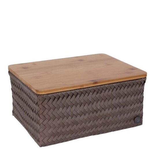 Handed By Top Fit stor oppbevaringskurv m/lokk 31x23x15 cm taupe Handed By Top Fit stor oppbevaringskurv m/lokk 31x23x15 cm taupe