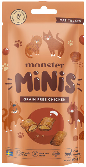Monster Pet Food Kornfri Kylling Kattegodter 60 g - Belønningsgodbiter til Katt