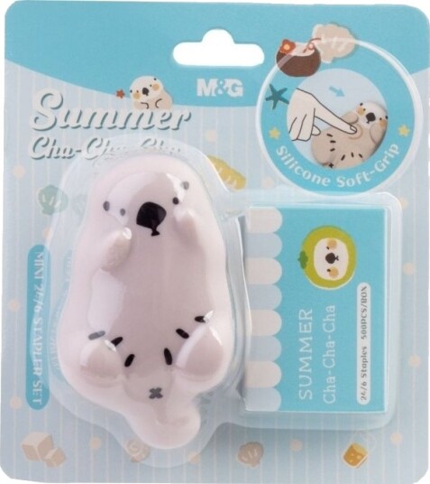 Mg Mg Minihäftemaskin 24/6 10 Ark Grip Silikon 50 Stifter Blister Cha Cha Mg