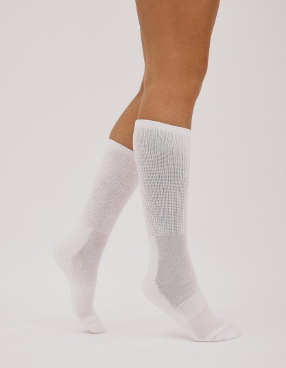 Organic Basics Core Tennis Crew Socks 2 Pack White 35 38