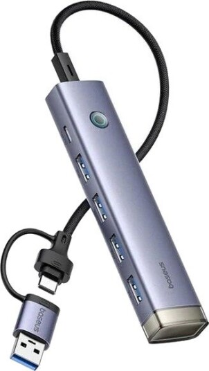 Baseus UltraJoy Series USB-A/USB-C Hub 4x USB-A 3.0 1x USB-C 5V Gray B0005280B811-13