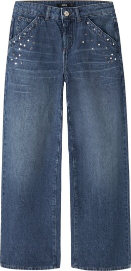 LMTD Jeans - Bred - NlfBirm - Dark Blue Denim - LMTD - 11 år (146) - Jeans - Blå