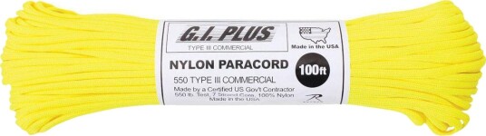 Rothco Paracord Nylon 30m Gul