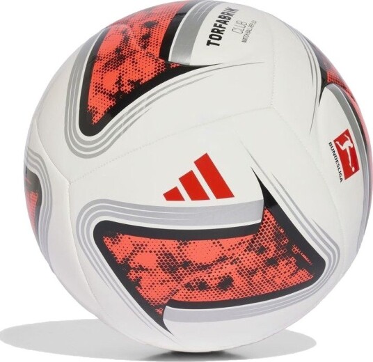 adidas Fotball Bundesliga Torfabrik Club Hvit/Svart/Solrød Str. 5
