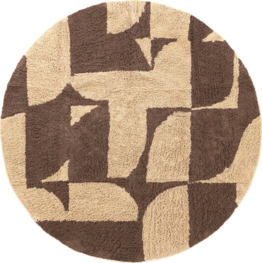 Rundt teppe   Siberia Natural Cotton Shaggy beige/brun Størrelse: Ø 160 cm