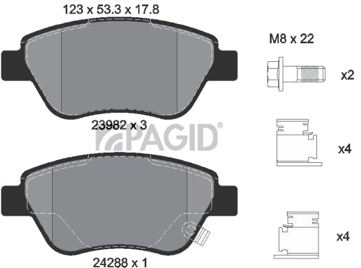 PAGID T1647N Bremseklosser