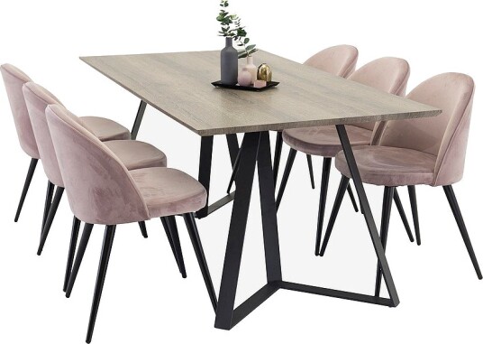 Venture Home Maggie Spisebord og 6 Velvet stol Rosa Venture Home Maggie Spisebord og 6 Velvet stol Rosa