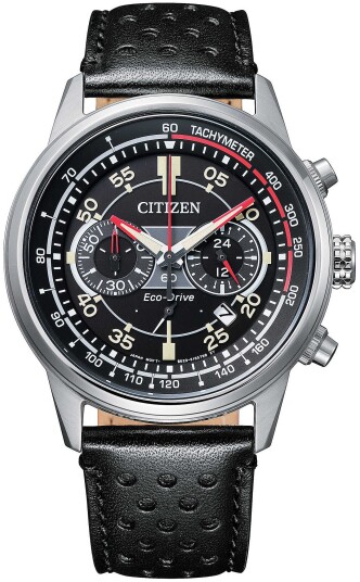 Citizen Herreklokke CA4460 19E Chrono Sort/Lær Ø42 mm