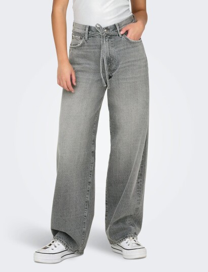 ONLY Onlgianna Mw Straight Dot757 Dnm Noos   Grey   26 x 34