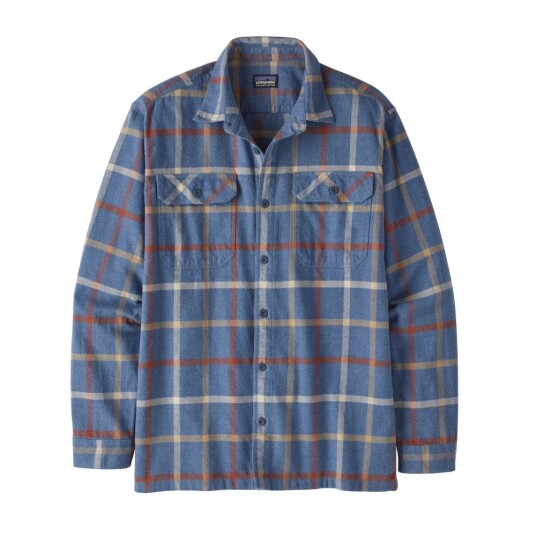 Patagonia  M´S L/S Organic Cotton Mw Fjord Flannel Shirt Herre, Brid Brisk: Dolomite Blue, XL