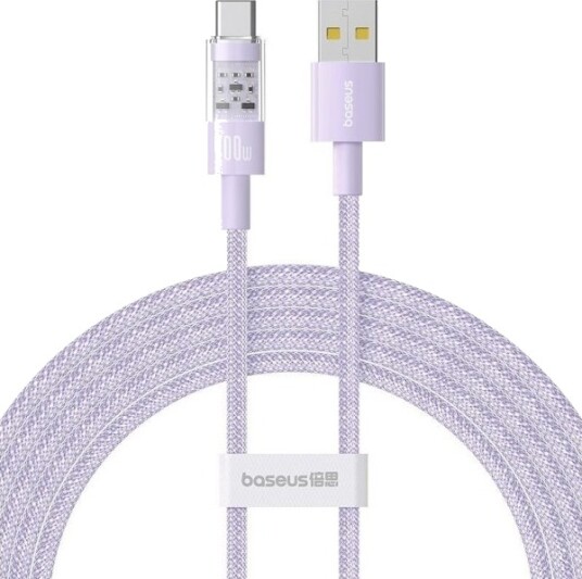 Baseus Gem Usb-A Til Usb-C-Kabel 100W 5A 2 M Lilla