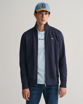 Cardigan i myk bomull med liten logo EVENING BLUE L Cardigan i myk bomull med liten logo EVENING BLUE L