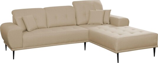 Rapale 3 seters Sofa med Divan Høyre med Puter   Beige