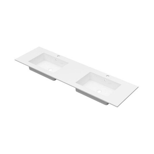 Linn Bad Corian Topplate med Eir Servant B60 160xH1,2xd46cm Hvit Matt / 160cm Dobbel 60 40 60