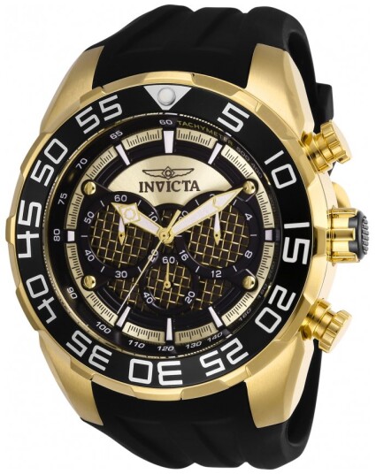 Invicta Herreklokke 26301 Speedway Sort/Gummi Ø50 mm