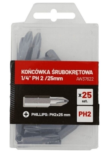 Awtools Skrutrekkerbits 1/4" Ph 2 25Mm 25 Stykker (Aw37622) Awtools Skrutrekkerbits 1/4" Ph 2 25Mm 25 Stykker (Aw37622)