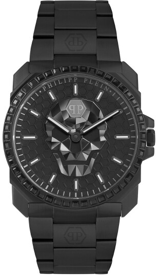 Philipp Plein Herreklokke PWLAA0922 The Skull Sort/Stål Ø40 mm Philipp Plein Herreklokke PWLAA0922 The Skull Sort/Stål Ø40 mm