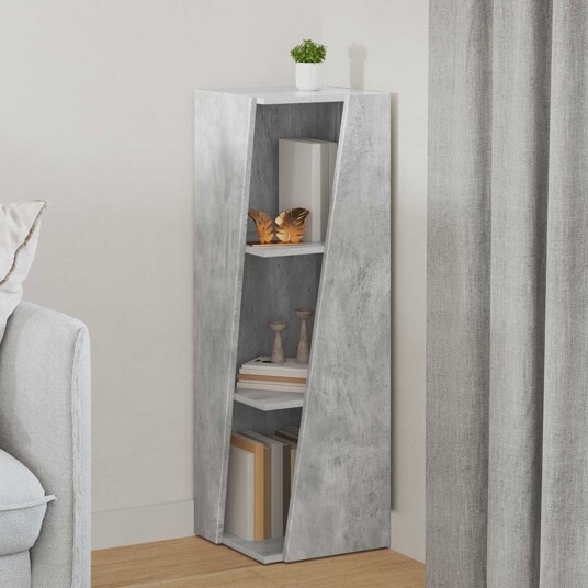 vidaXL Sidehylle Betonggrå 33 x 32 x 100,5 cm Konstruert tre