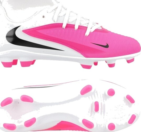 Nike Phantom 6 Club High Cut Mg Breakout   Hvit/svart/rosa Barn   Multi Ground (Mg) størrelse 33½