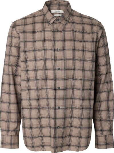 Selected Slmregcole Jay Melange Ls Shirt Noos Beige M