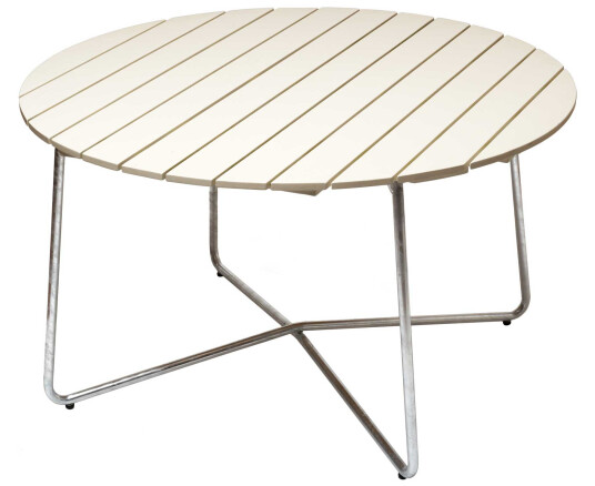 Grythyttan Stålmöbler Bord 9A Hvidlakkert eik/galvanisert 120 cm Hvit